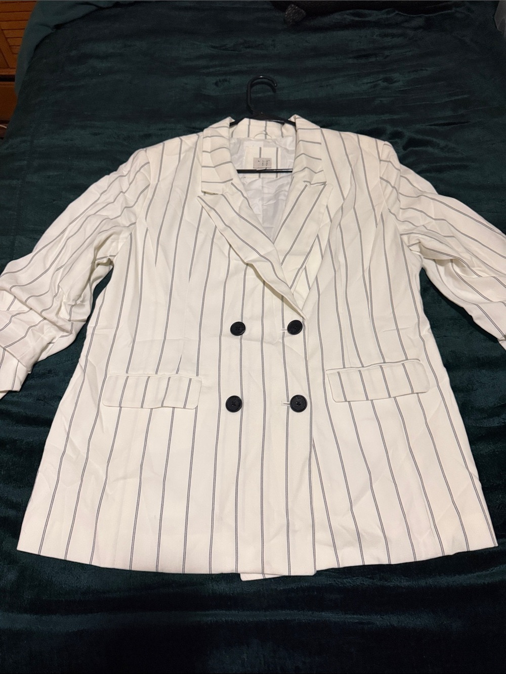 a new day White Blazer with Navy Pinstripes - Double-Breasted